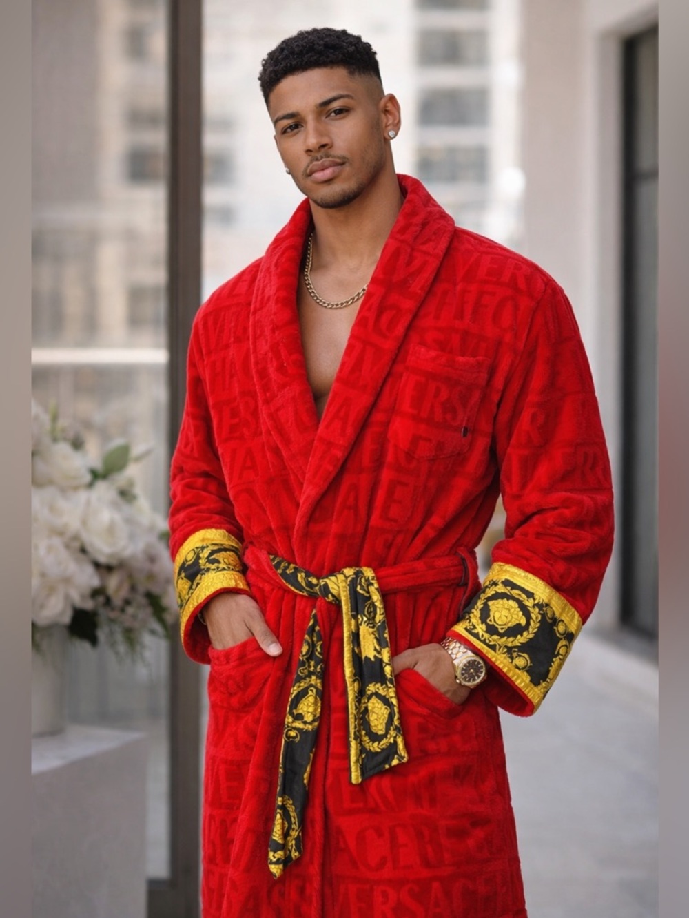 I ♡ BAROQUE BATHROBE - VERSACE
